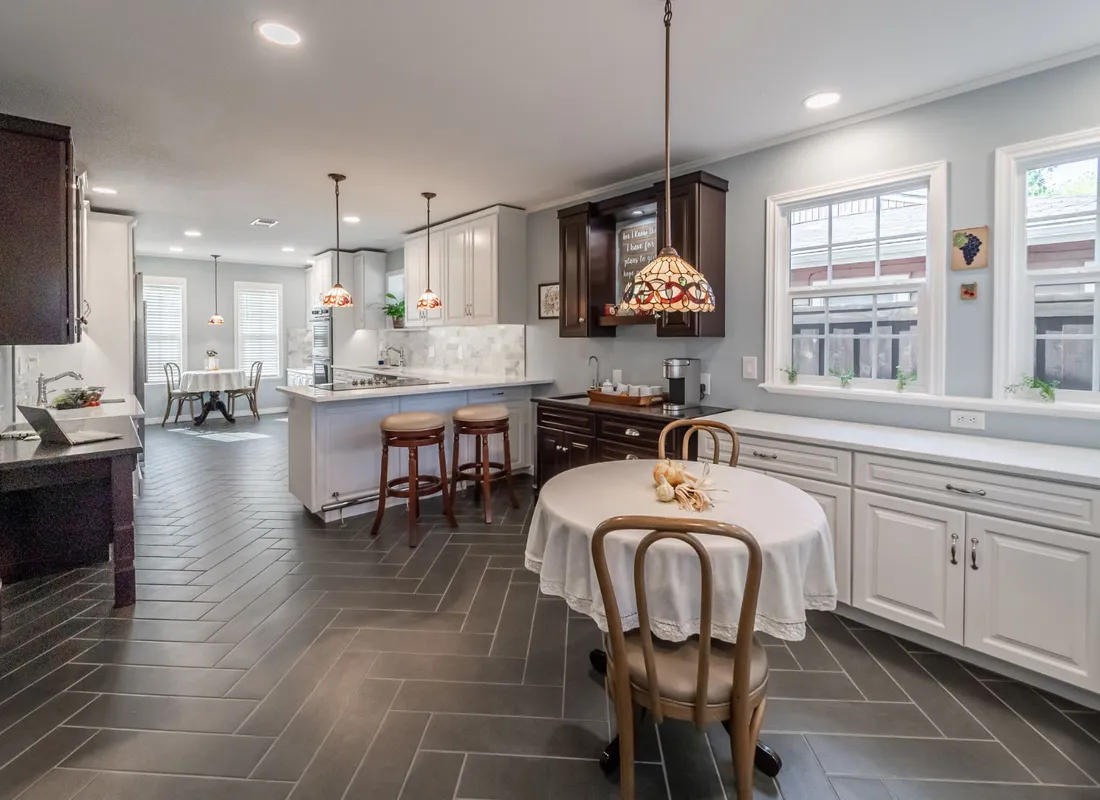 Remodeled kitchen with custom cabinetry in a Fort Worth home