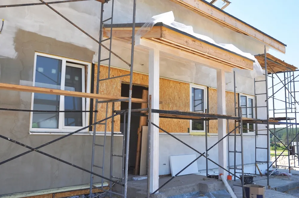 House,Entrance,Under,Painting,,Plastering,And,Constuction,Outdoor.
