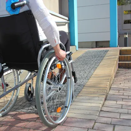 Wheelchair ramp built onto a Fort Worth home for accessible entry
