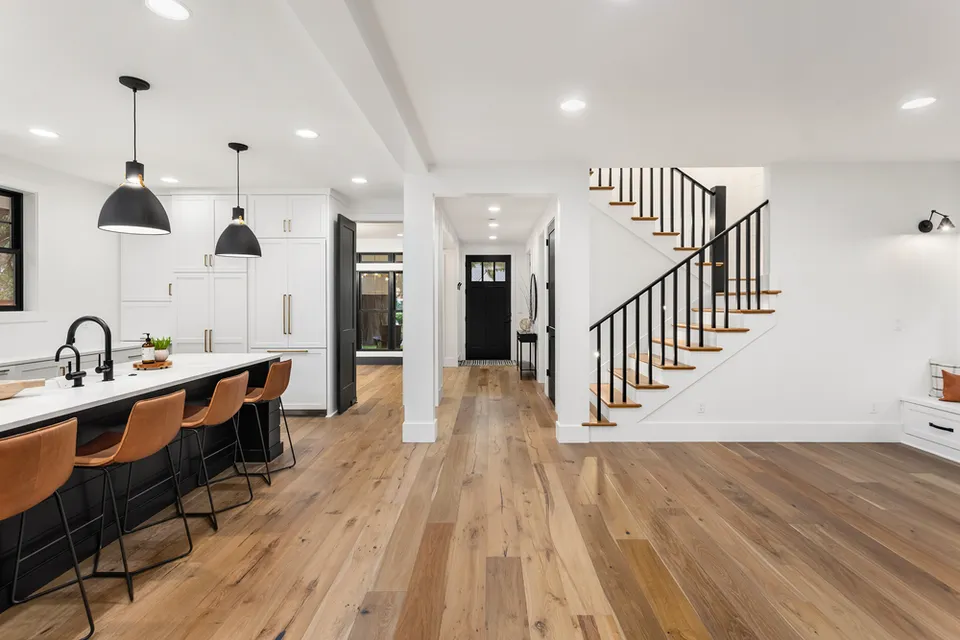 Kitchen,And,Living,Room,Interior,In,New,Luxury,Home,With