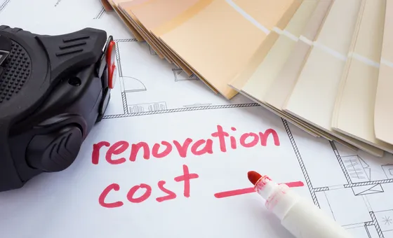 Renovation,Cost,Estimate,With,Tape,Measure,And,Color,Palette.