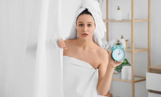 Woman Timing Her Bathroom Remodel in Fort Worth